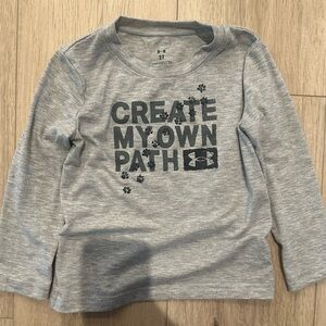 Under Armour Gray Shirt with Black Paw Print Design